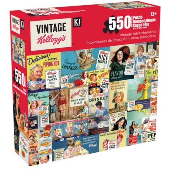 Vintage Kelloggs Other - 550 Piece Kellogg’s Retro Cereal Boxes Collage Jigsaw Puzzle
